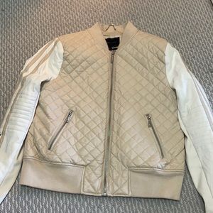 Nude and white BCBG jacket quilted